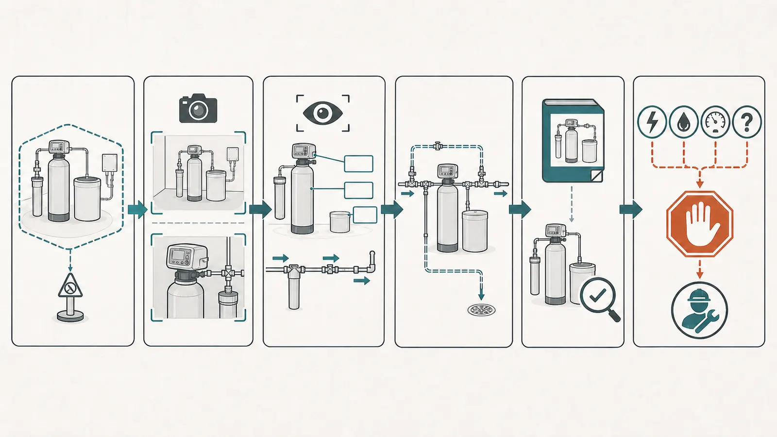 Safe homeowner workflow for photographing, recording, and handing off unknown equipment