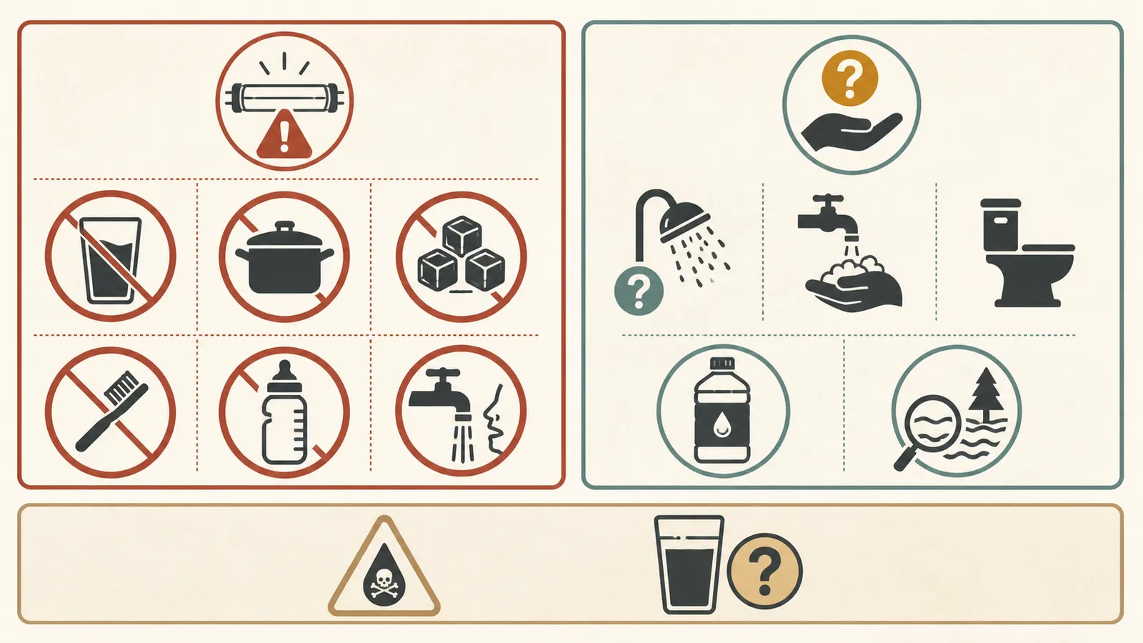 Comparison of protected water uses to pause during an unsafe or unknown UV dose