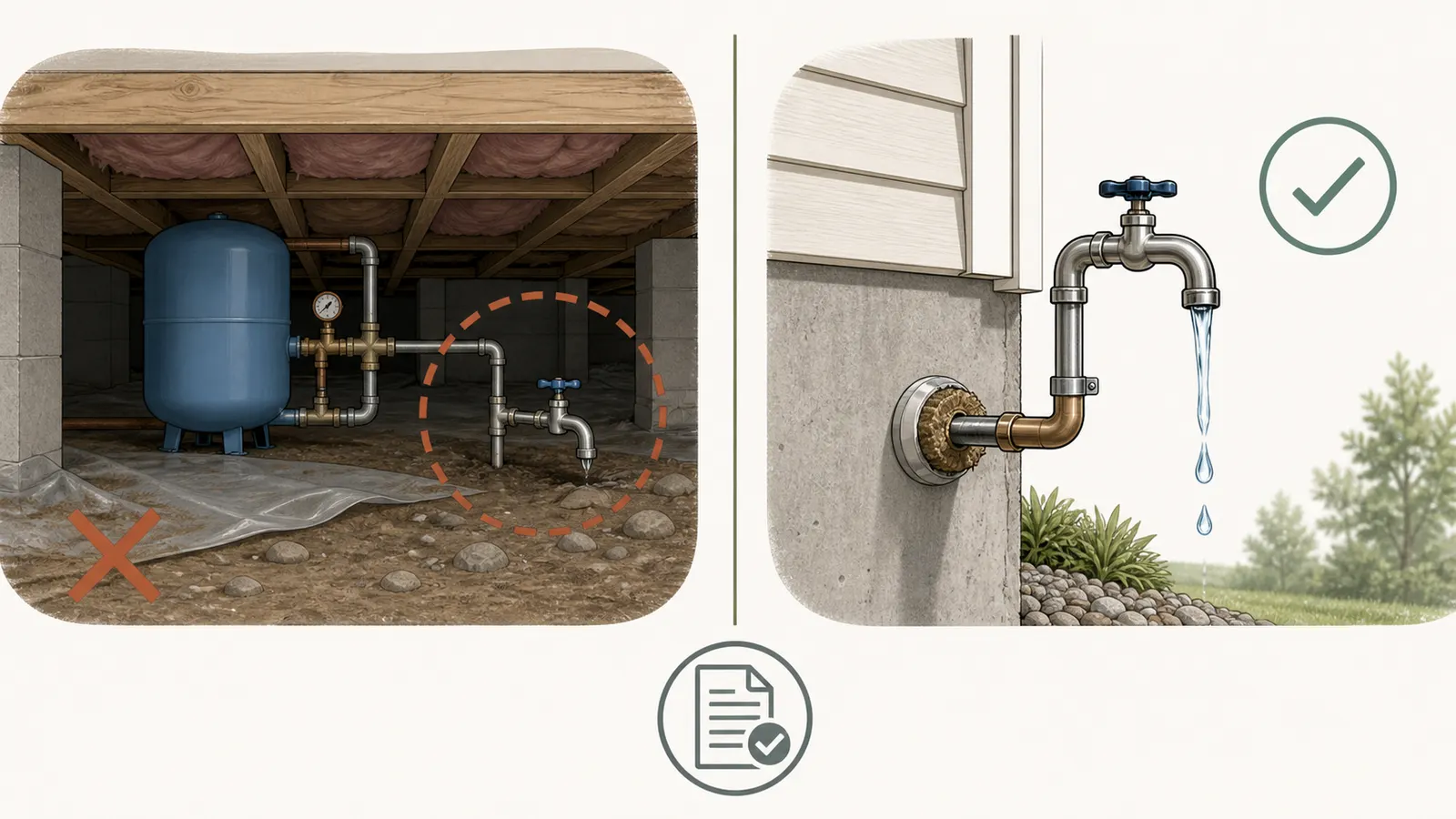Comparison of an inaccessible crawl-space sample tap and an accessible pre-treatment tap
