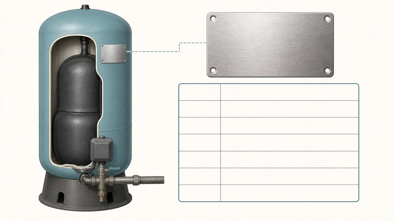 A homeowner-safe path from a pressure-tank nameplate photo to a verified full model number