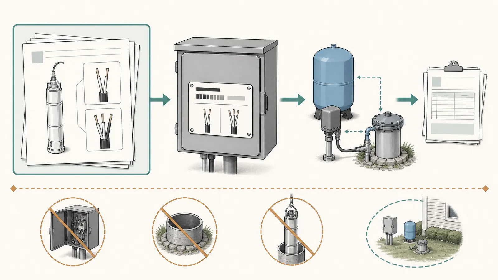 Safe homeowner evidence path from visible equipment labels and records to a verified pump configuration