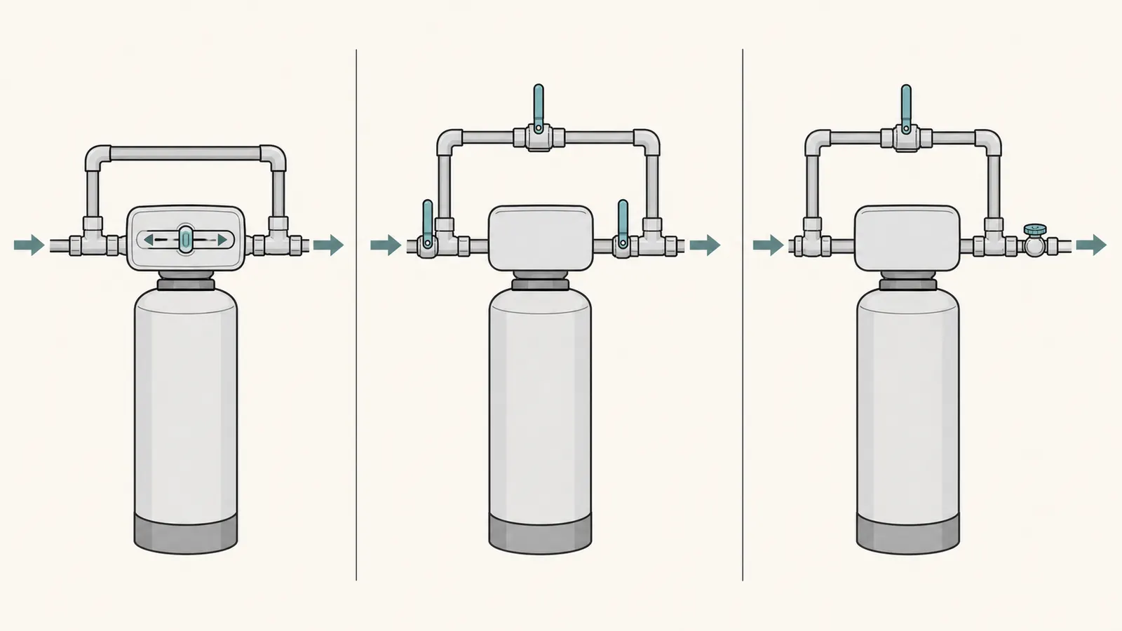 Comparison of a single bypass, a three-valve bypass, and a separate blending valve