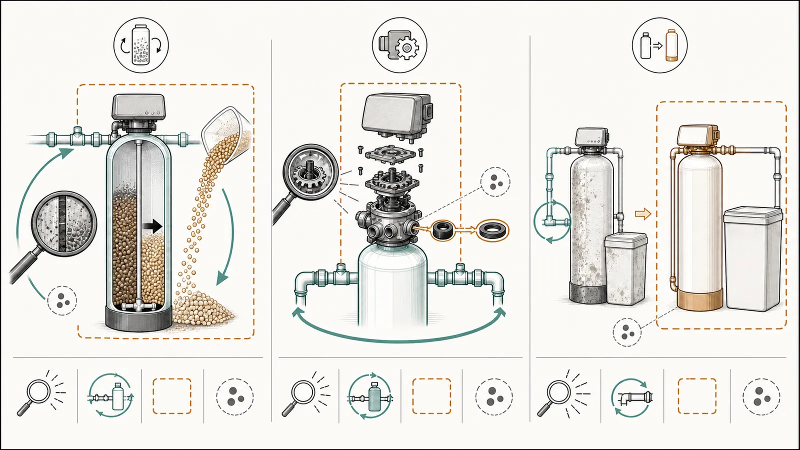 Comparison of resin-only, valve repair, and whole-unit replacement scopes