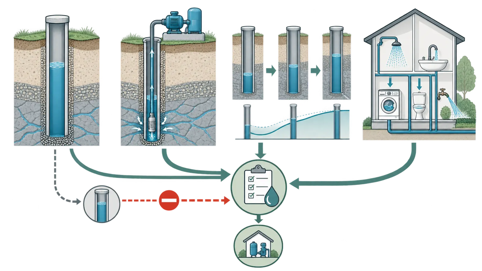 Comparison showing stored gallons, inflow yield, recovery, and household peak demand as different quantities