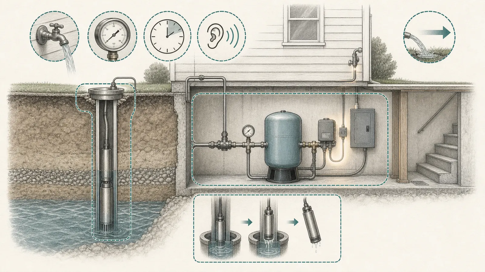 Safe homeowner observation points beside a pressure system and clearly marked professional-only service boundary