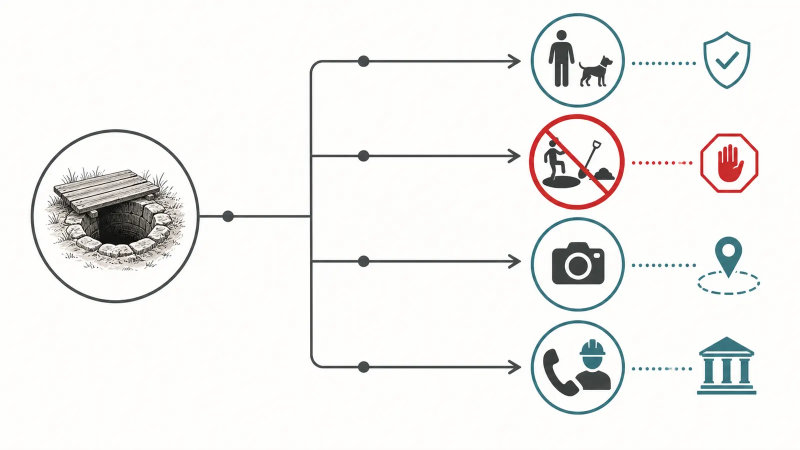 Decision map showing how to isolate an unknown well opening before any investigation