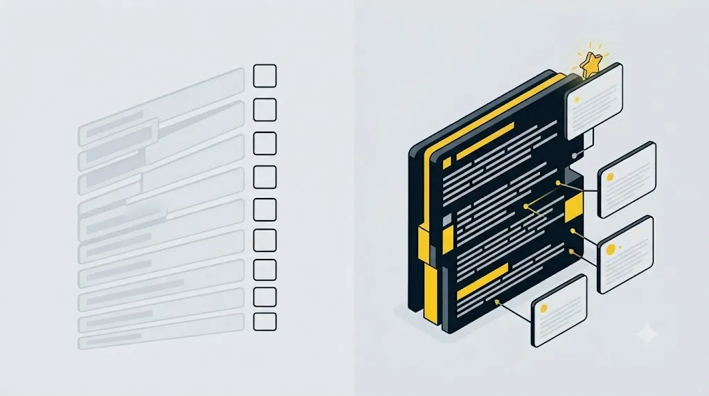 Ilustrație cu o comparație între rezultatele clasice Google și un răspuns generat de AI cu citări