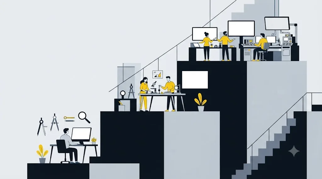 Ilustrație cu trei niveluri de preț pentru servicii de optimizare GEO, de la freelancer la agenție specializată