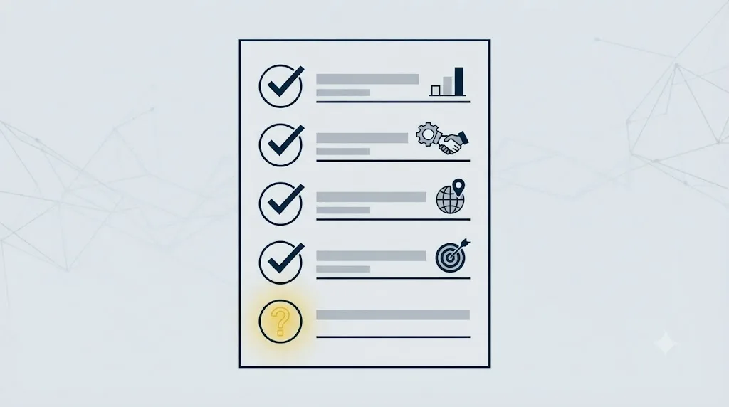 Ilustrație cu o listă de verificare pentru a recunoaște o agenție GEO serioasă din Iași