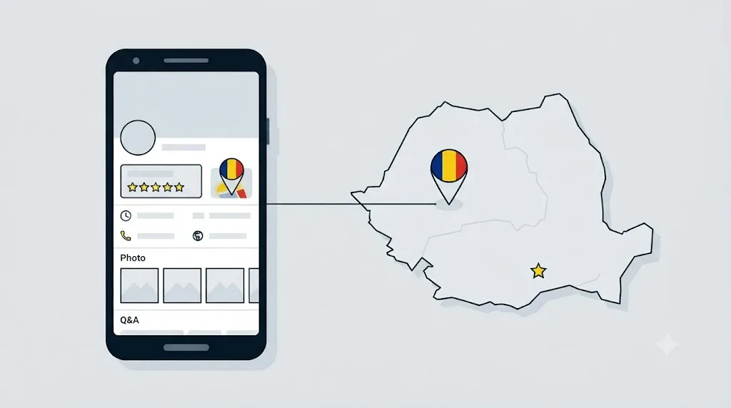 Ilustrație cu verificarea locală a unui profil Google Business Profile într-un audit SEO