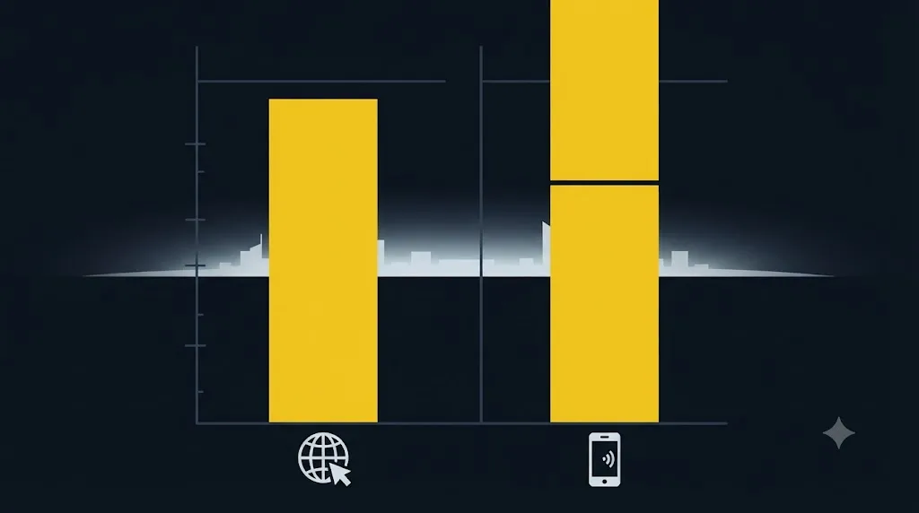 Illustration of a chart showing UAE internet penetration near full coverage and mobile connections above population size