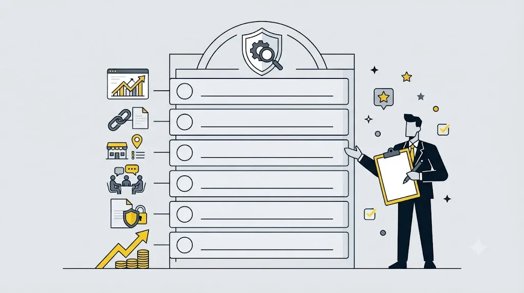 Ilustrace kontrolního seznamu pro rozpoznání seriózní SEO agentury