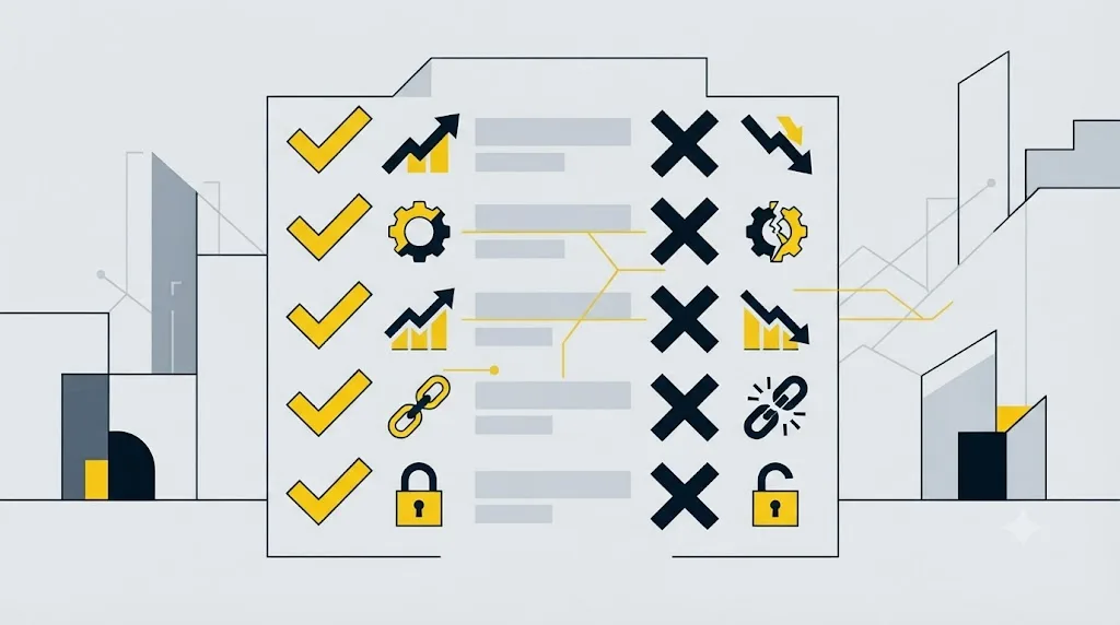 Illustratie van een controlelijst voor het herkennen van een betrouwbaar SEO bureau