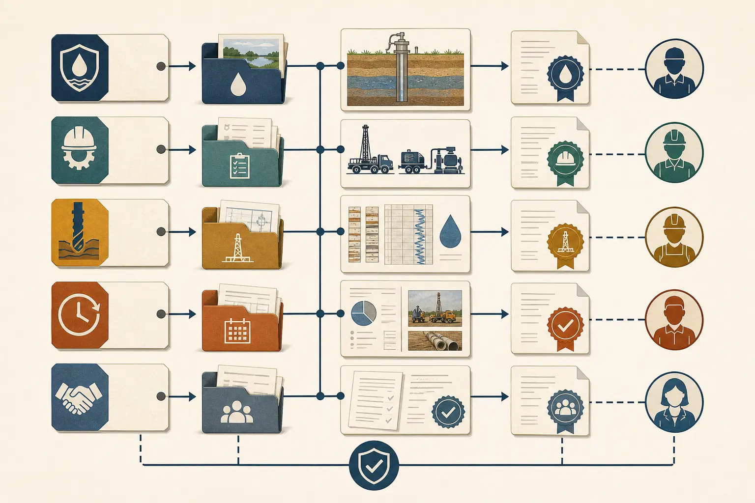 Illustration of a capability statement company data and identifier block for a well contractor