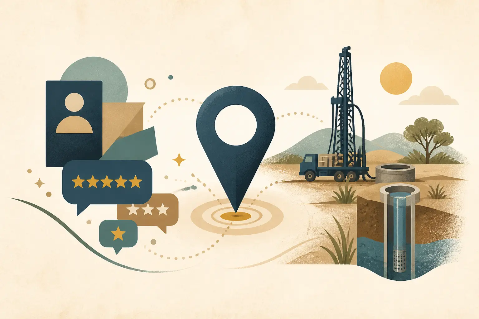 Illustration of local search for a well contractor