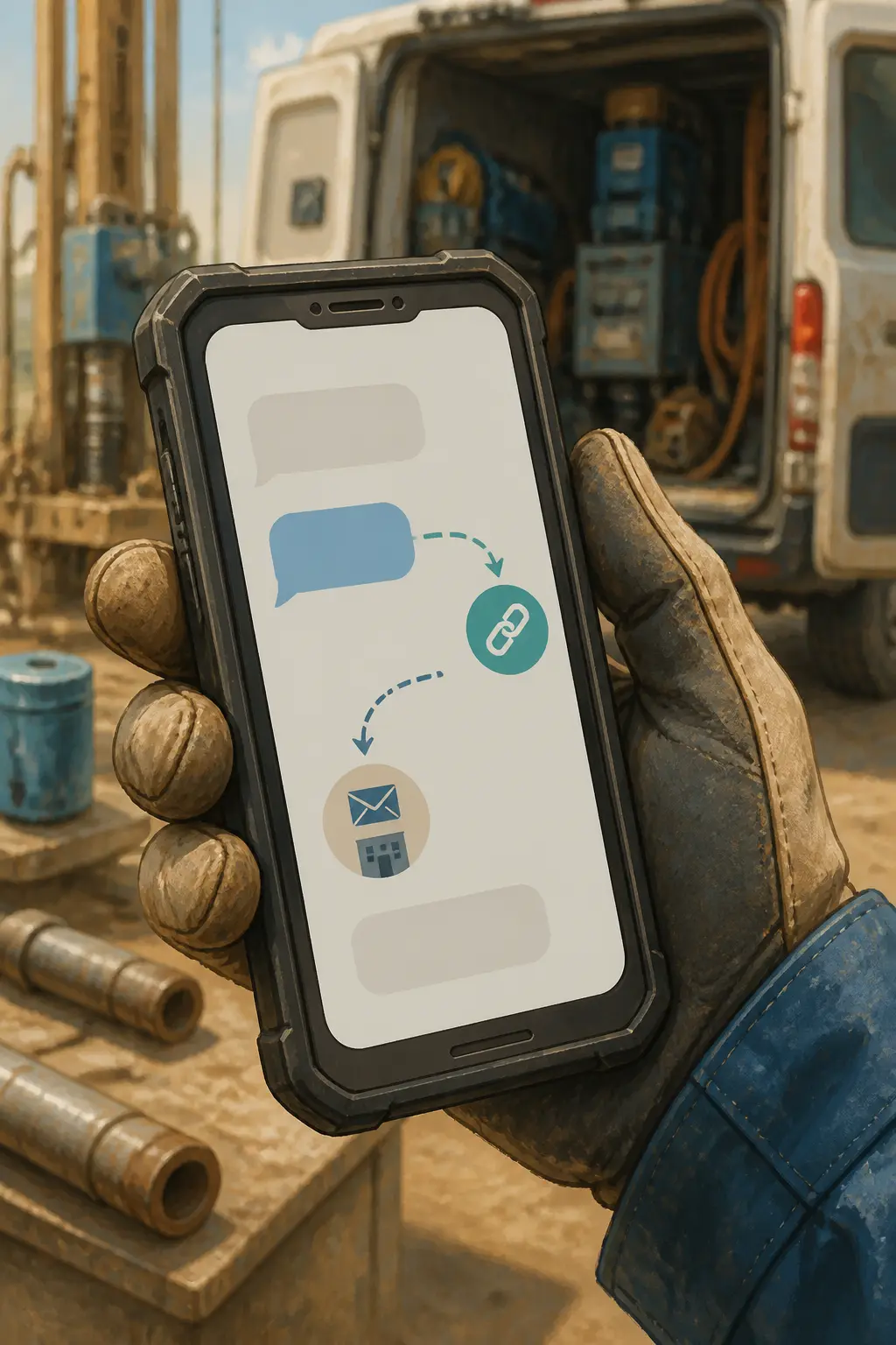 Illustration of review request timing by well and pump service type